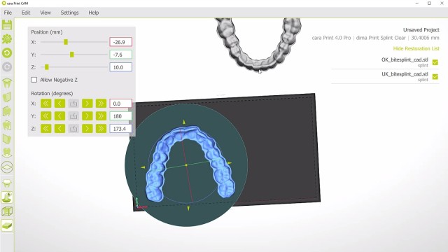 cara Print CAM 2.0 orientation of object