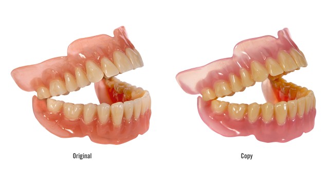 Original Denture (left) & Copy Denture (right)