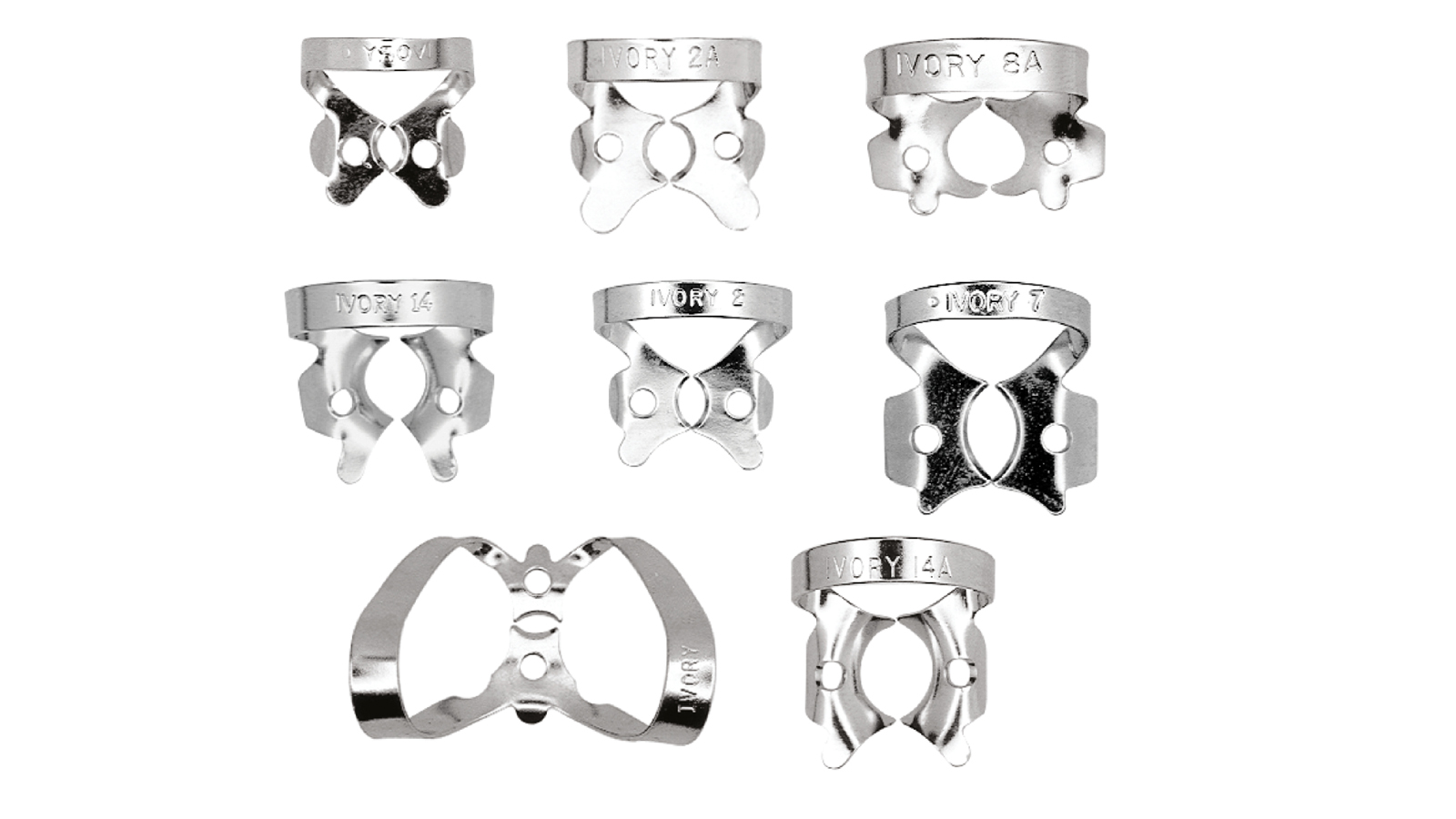 Assortment of Ivory® clamps